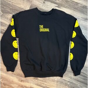 Smiley Original Crewneck Black Yellow Emoji Men/Unisex Medium